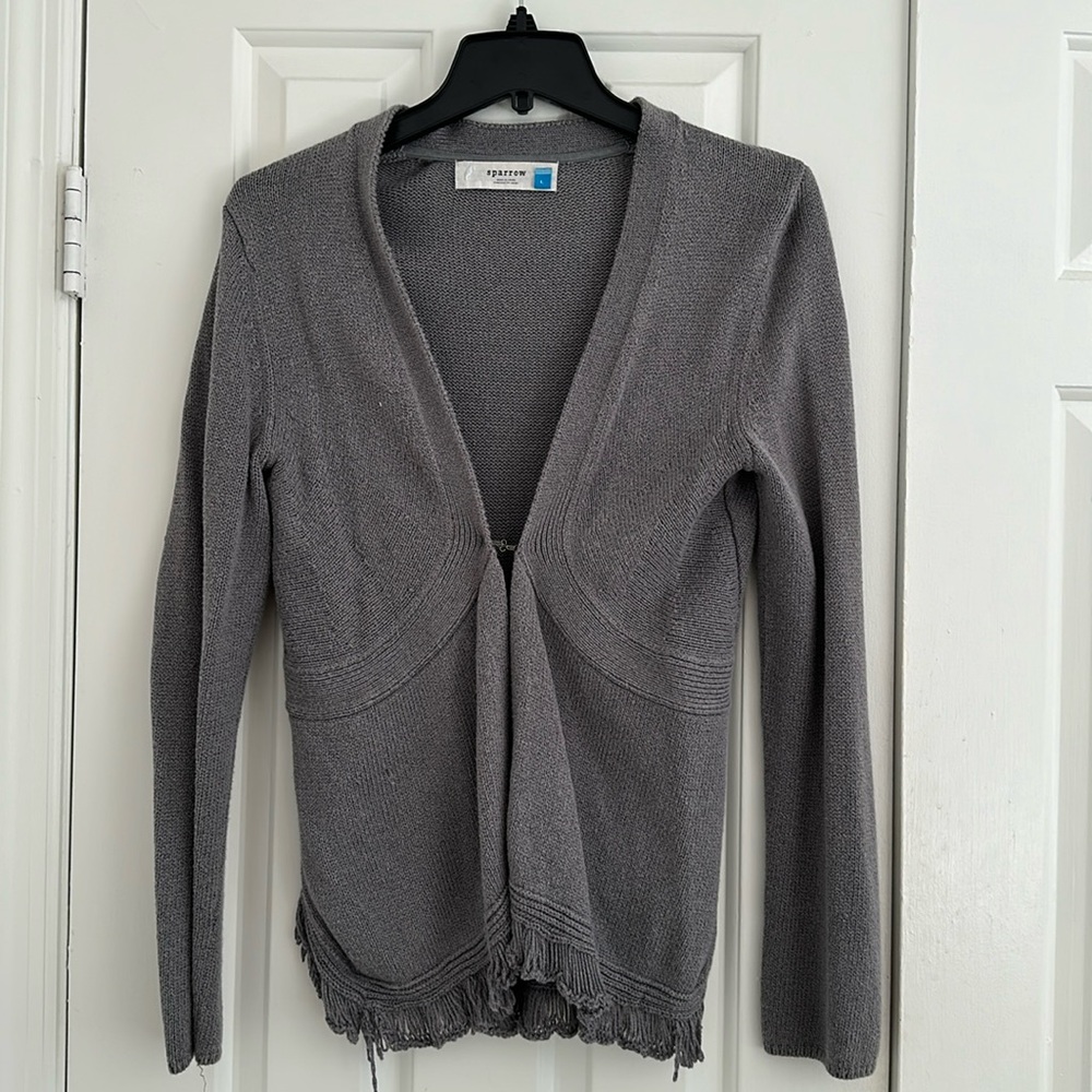 Gray knitted cardigan